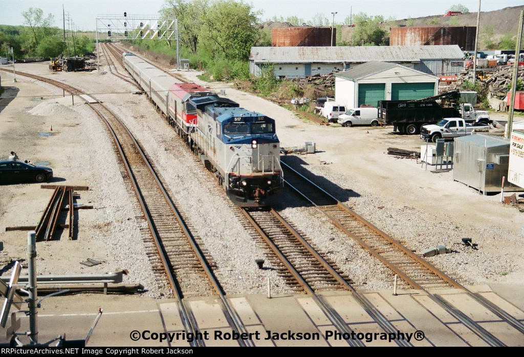 Sequence shot #1--Amtrak 517 leads Hiawatha